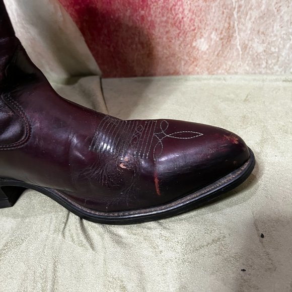 📌Cowboy Boots Dark Brown Oil Resistant Hypalon Non-Marking looks like new - Picture 5 of 16